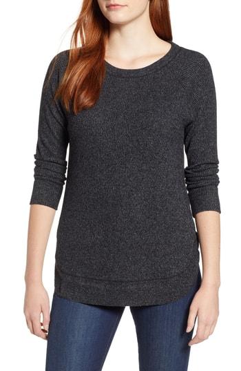 Women's Caslon Ribbed Knit Top - Black