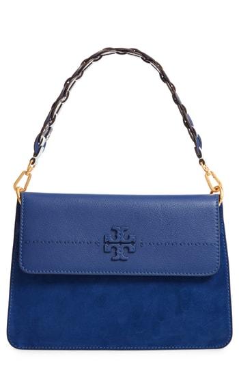 Tory Burch Mcgraw Leather Shoulder Bag - Blue