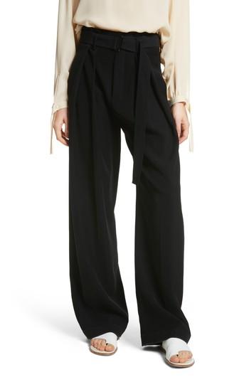 Women's Vince Belted Wide Leg Pants - Black