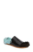 Women's Marques'almeida Genuine Shearling Slide Sandal Us / 38eu - Black