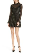 Women's Robert Rodriguez Camille Fil Coupe Silk Blend Chiffon Dress - Black
