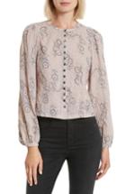 Women's Rebecca Taylor Jasmine Print Cotton Top - Brown