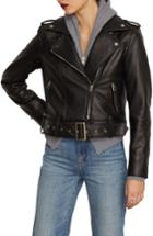 Women's Habitual Aubrey Leather Moto Jacket - Black