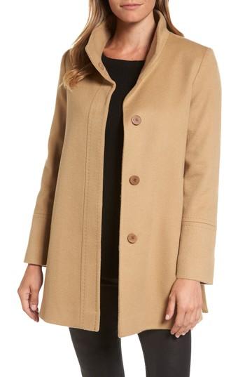 Women's Fleurette Cashmere Car Coat - Beige