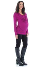 Women's Everly Grey 'kristina' Cowl Neck Maternity/nursing Top - Pink