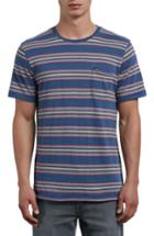 Men's Volcom Belfast Stripe Pocket T-shirt - Blue