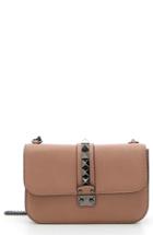 Valentino 'rockstud - Medium Lock' Leather Shoulder Bag -