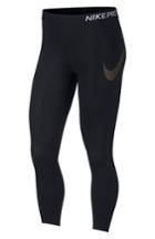Women's Nike Pro Embossed Logo 7/8 Tights - Black