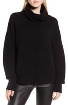 Women's Nordstrom Signature Scrunch Neck Ottoman Knit Cashmere Sweater - Black