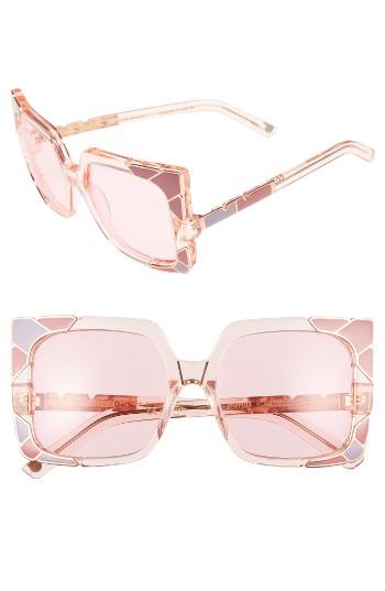 Women's Pared Sun & Shade 55mm Square Retro Sunglasses - Pink/ Rose Gold/ Violet Pink