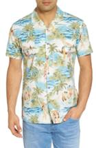 Men's Kahala Olden Days Trim Fit Print Sport Shirt - Blue