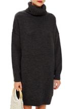 Women's Topshop Turtleneck Sweater Dress Us (fits Like 0) - Grey