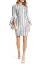 Women's Maggy London Stripe Ruffle Sleeve Sheath Dress - Blue