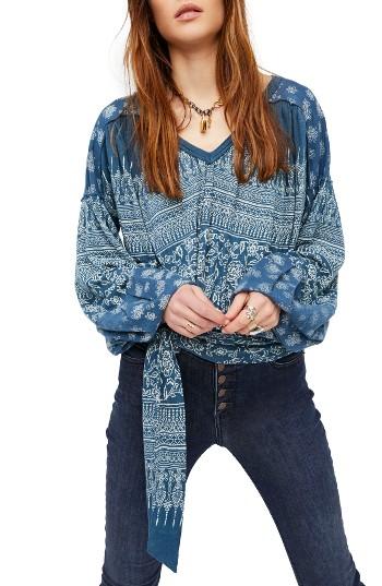 Women's Free People Weekend Warrior Print Top - Blue
