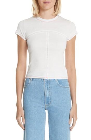 Women's Eckhaus Latta Lapped Seam Baby Tee - White