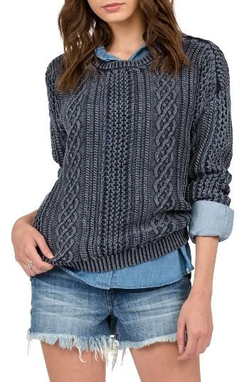 Women's Volcom Mess Round Crewneck Sweater - Blue