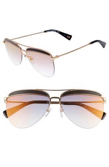 Women's Marc Jacobs 61mm Aviator Sunglasses - Black/ Gold