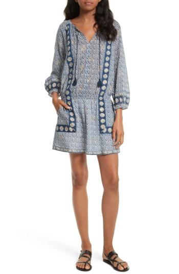 Women's Joie Almee Print Cotton Blouson Dress - Blue