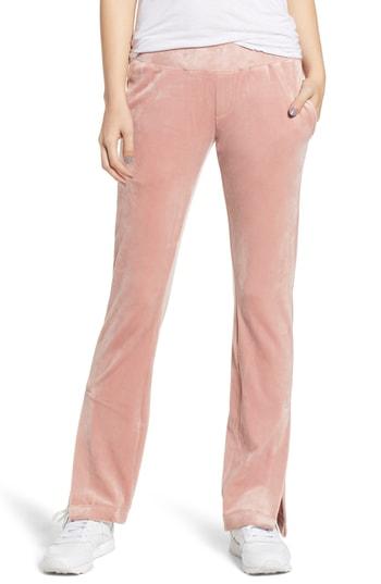 Women's Pam & Gela Vented Hem Velour Track Pants, Size - Pink