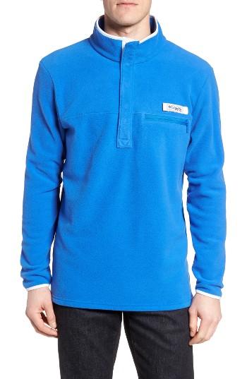 Men's Columbia Pfg Harborside Fleece Pullover - Blue