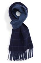 Men's Polo Ralph Lauren Reversible Wool Blend Plaid Scarf, Size - Blue