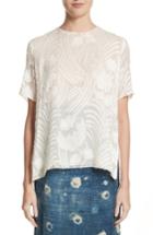 Women's Adam Lippes Floral Fil Coupe Top - White