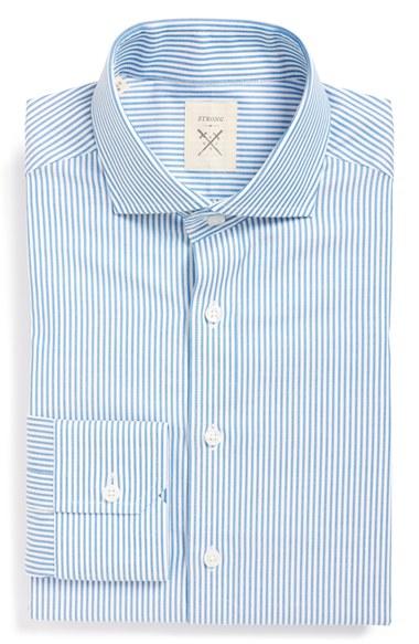 Men's Strong Suit 'elan' Trim Fit Stripe Dress Shirt .5 R - Blue