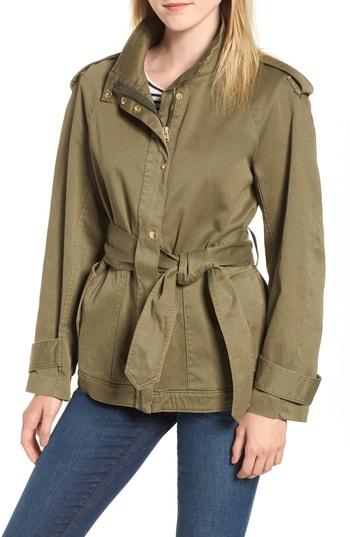 Women's J.crew Tie Waist Cotton Jacket, Size - Green