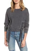 Women's Love, Fire Lace-up Fleece Pullover - Black