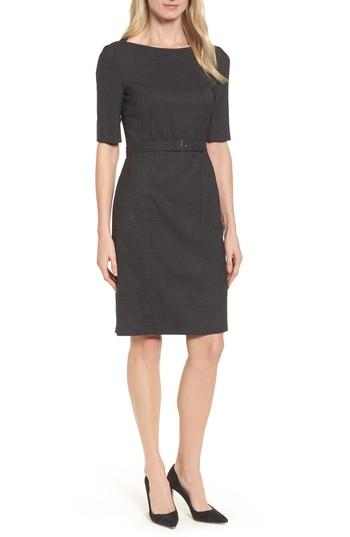 Women's Boss Dewisa Check Wool Sheath Dress