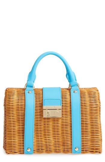 Draper James Wicker Top Handle Satchel - Beige