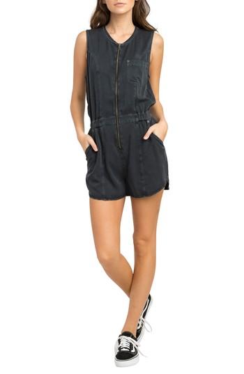 Women's Rvca Hitched Utility Romper - Black