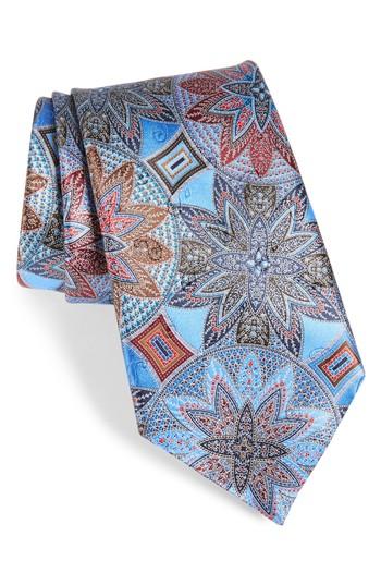 Men's Ermenegildo Zegna Quindici Medallion Silk Tie, Size - Blue
