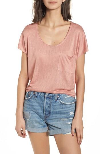 Women's Bp. Slub Knit Tee, Size - Pink