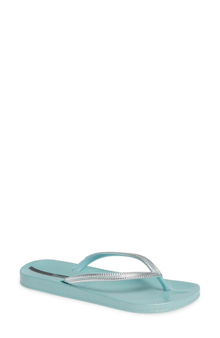Women's Ipanema Ana Metallic Flip Flop M - Blue/green