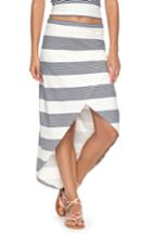 Women's Roxy Romantic Ocean Stripe High/low Skirt - Ivory