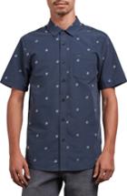Men's Volcom Frequency Dot Short Sleeve Woven Shirt - Blue