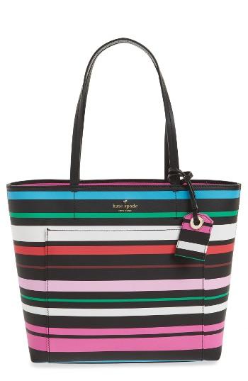 Kate Spade New York Harding Street Stripe - Small Riley Tote - Black