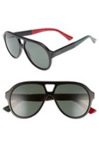 Men's Gucci 54mm Navigator Sunglasses - Black