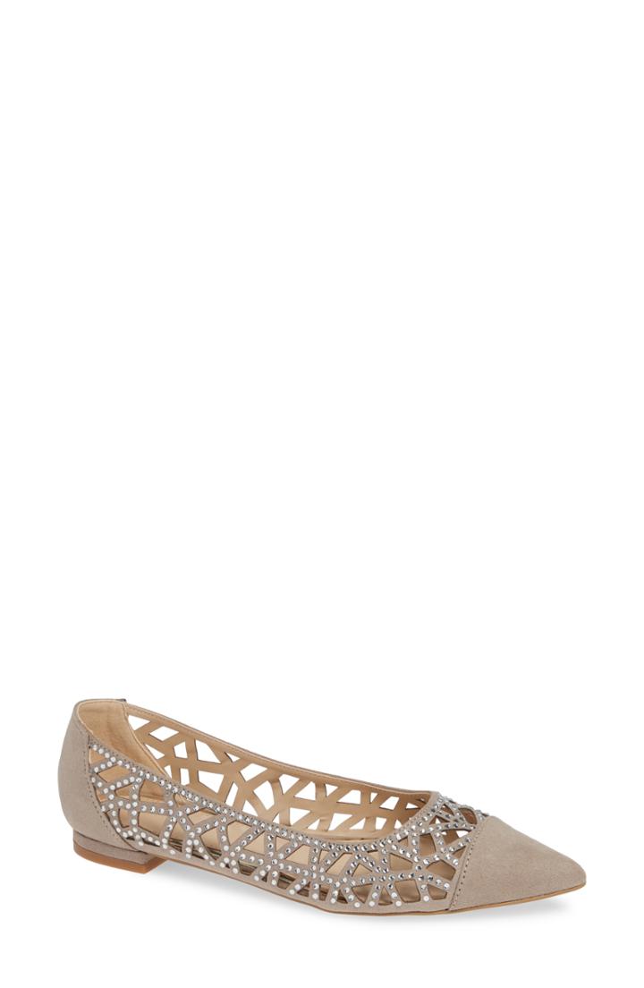 Women's Athena Alexander Andover Pointy Toe Flat .5 M - Beige