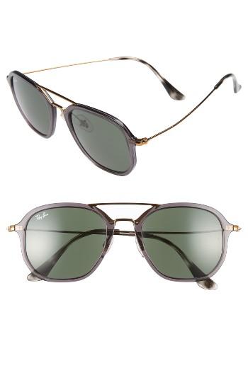 Women's Ray-ban 52mm Aviator Sunglasses - Transparent Grey