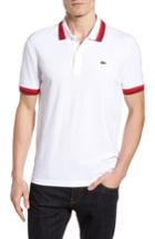 Men's Lacoste Slim Fit Contrast Stretch Cotton Pique Polo (xl) - White