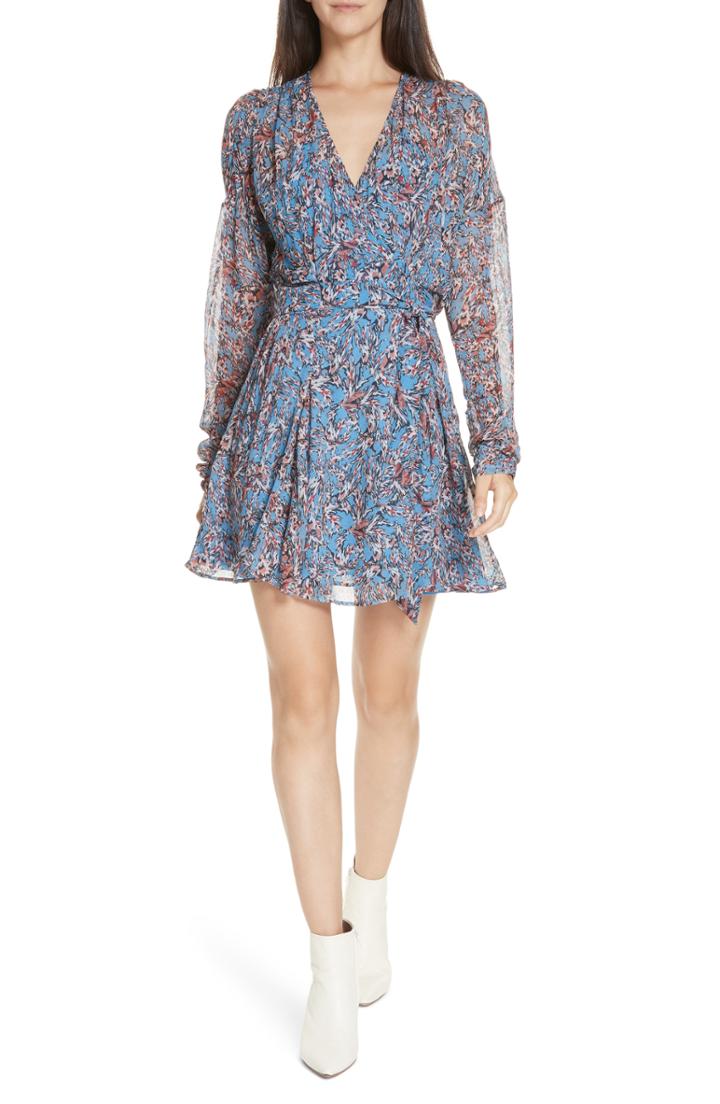 Women's Iro Bustle Floral Print Minidress Us / 34 Fr - Blue