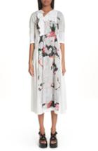 Women's Comme Des Garcons Floral Print Midi Dress - White
