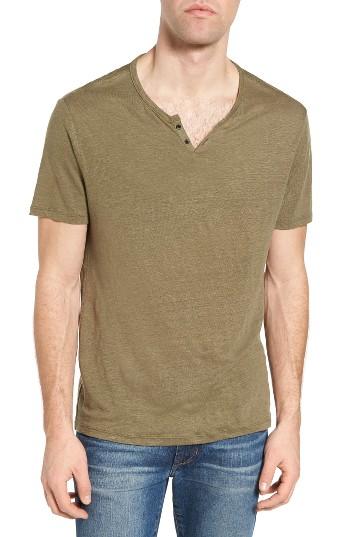 Men's W.r.k 'metro' Short Sleeve Henley - Green