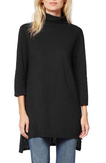 Women's Michael Stars Mock Neck Supima Cotton Tunic, Size - Black