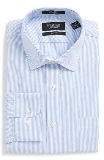 Men's Nordstrom Men's Shop Trim Fit No-iron Stripe Dress Shirt