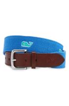 Men's Vineyard Vines Whale Embroidered Belt - Tide Blue