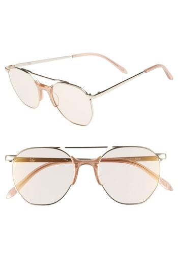 Women's Vow London Raine 52mm Aviator Sunglasses - Gold Glitter/ Brown