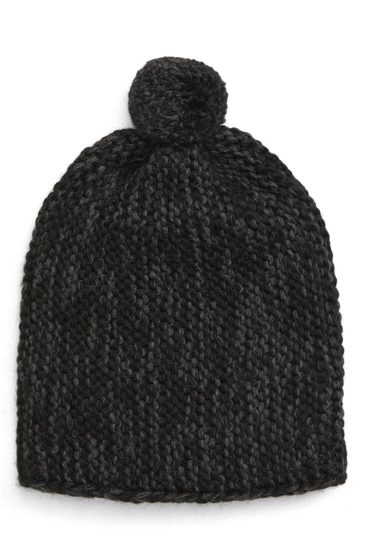 Women's Nirvanna Designs Luna Park Slouch Pom Beanie - Black